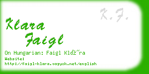 klara faigl business card